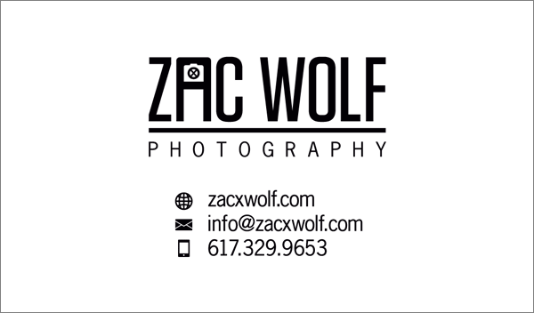 Zac X Wolf Alternate Mark + Logotype (back of business card)