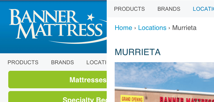 Banner Mattress Responsive Mobile Site